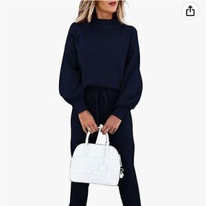 Fixmatti Women's 2 Piece Long Sleeve Pullover Sweatshirt Jogger Pants Sweatsuit